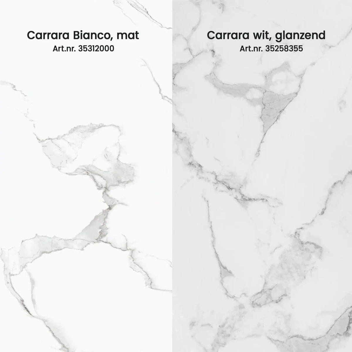 Carrara Bianco vs Carrara Wit